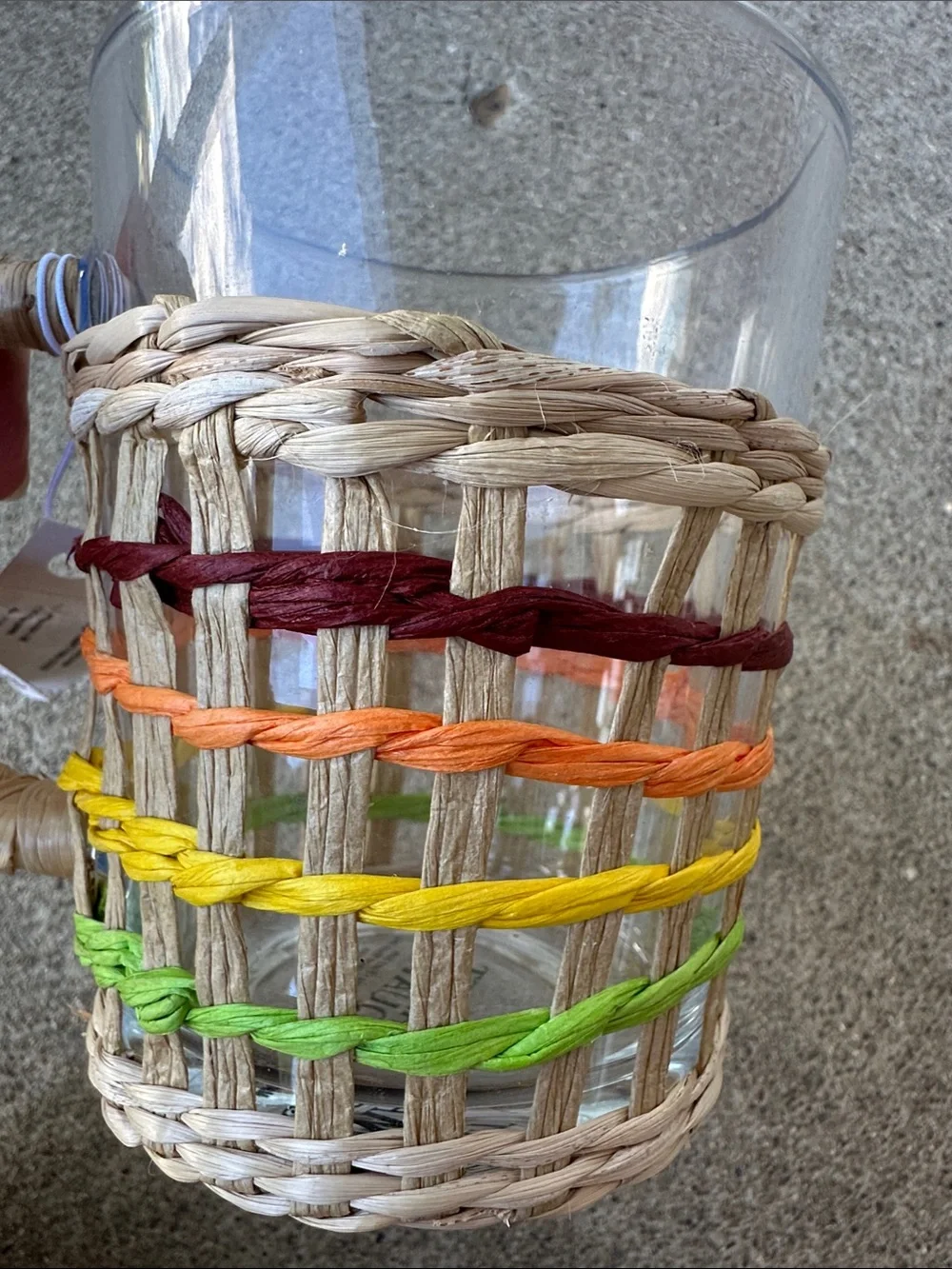 Market Square Multi-Color Woven Glass Mug New